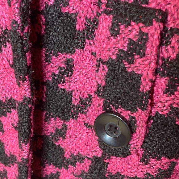 Yoki ❤︎ Wool Houndstooth Peacoat Jacket Overcoat ❤︎ Pink Size Large 12-14 ❤︎ - Picture 10 of 16